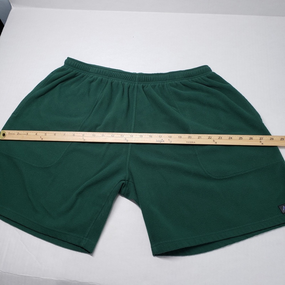 Vintage Outersport Fleece Shorts Womens XL Green Sweatshorts High Waisted Cozy - Picture 7 of 16